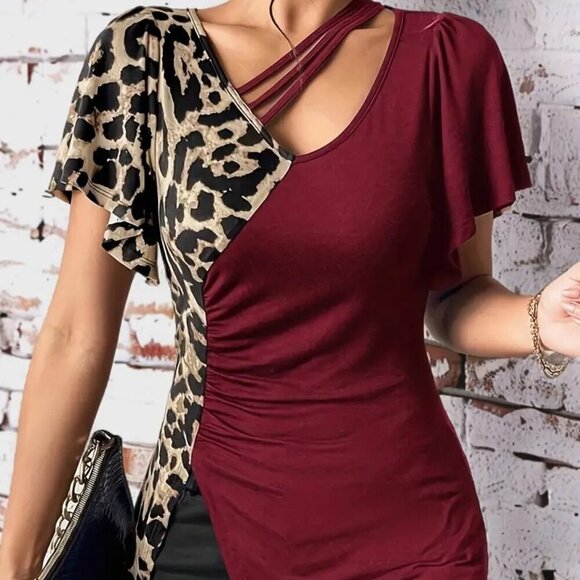 Leopard Print Top (Color: L-XL-XXL-XXL) - Picture 1 of 3